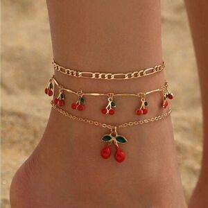 Cherry Charm anklet Set A1234
